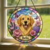 Custom Stained Glass Pet Portrait From Photo, Personalized Dog Loss Keepsake Gift, Dog Memorial Suncatcher, Pet Loss Gift, Window Hangings - Style 1