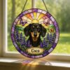 Custom Stained Glass Pet Portrait From Photo, Personalized Dog Loss Keepsake Gift, Dog Memorial Suncatcher, Pet Loss Gift, Window Hangings - Style 10