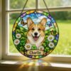 Custom Stained Glass Pet Portrait From Photo, Personalized Dog Loss Keepsake Gift, Dog Memorial Suncatcher, Pet Loss Gift, Window Hangings - Style 4