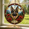 Custom Stained Glass Pet Portrait From Photo, Personalized Dog Loss Keepsake Gift, Dog Memorial Suncatcher, Pet Loss Gift, Window Hangings - Style 5