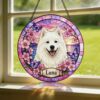 Custom Stained Glass Pet Portrait From Photo, Personalized Dog Loss Keepsake Gift, Dog Memorial Suncatcher, Pet Loss Gift, Window Hangings - Style 6