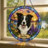 Custom Stained Glass Pet Portrait From Photo, Personalized Dog Loss Keepsake Gift, Dog Memorial Suncatcher, Pet Loss Gift, Window Hangings - Style 7