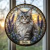 Personalized Cat Memorial Suncatcher, Stained Glass Pet Loss Gift, Stained Glass Pet Keepsake, Pet Memorial Gift - Style 1