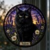 Personalized Cat Memorial Suncatcher, Stained Glass Pet Loss Gift, Stained Glass Pet Keepsake, Pet Memorial Gift - Style 3