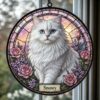 Personalized Cat Memorial Suncatcher, Stained Glass Pet Loss Gift, Stained Glass Pet Keepsake, Pet Memorial Gift - Style 4