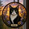 Personalized Cat Memorial Suncatcher, Stained Glass Pet Loss Gift, Stained Glass Pet Keepsake, Pet Memorial Gift - Style 9