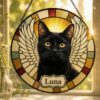 Personalized Cat Portrait Suncatcher, Custom Cat Stained Glass From Photo, Pet Memorial Gift, Cat Lover Gift - Style 1