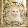 Personalized Cat Portrait Suncatcher, Custom Cat Stained Glass From Photo, Pet Memorial Gift, Cat Lover Gift - Style 2