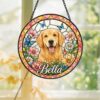 Personalized Dog Portrait Picture Stained Glass Suncatcher, Pet Portrait Stained Glass,Gifts For Pet Lover, Dog Loss Gift, Dog Memorial Gift - Style 1