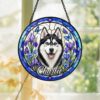 Personalized Dog Portrait Picture Stained Glass Suncatcher, Pet Portrait Stained Glass,Gifts For Pet Lover, Dog Loss Gift, Dog Memorial Gift - Style 3