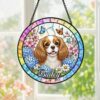 Personalized Dog Portrait Picture Stained Glass Suncatcher, Pet Portrait Stained Glass,Gifts For Pet Lover, Dog Loss Gift, Dog Memorial Gift - Style 9