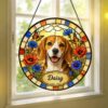 Personalized Dog Portrait Stained Glass, Custom Pet Photo Suncatcher, Pet Memorial Gift, Dog Keepsake, Pet Loss Gift, Dog Memorial Gift - Style 3