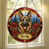 Personalized Dog Portrait Stained Glass, Custom Pet Photo Suncatcher, Pet Memorial Gift, Dog Keepsake, Pet Loss Gift, Dog Memorial Gift - Style 5