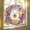 Personalized Dog Portrait Stained Glass, Custom Pet Photo Suncatcher, Pet Memorial Gift, Dog Keepsake, Pet Loss Gift, Dog Memorial Gift - Style 6