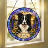 Personalized Dog Portrait Stained Glass, Custom Pet Photo Suncatcher, Pet Memorial Gift, Dog Keepsake, Pet Loss Gift, Dog Memorial Gift - Style 7