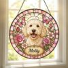 Personalized Dog Portrait Stained Glass, Custom Pet Photo Suncatcher, Pet Memorial Gift, Dog Keepsake, Pet Loss Gift, Dog Memorial Gift - Style 8