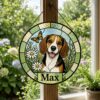 Personalized Dog Suncatcher, Custom Pet Portrait From Photo, Stained Glass Window Decor - Style 6