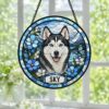 Personalized Pet Memorial Stained Glass Suncatcher, Custom Pet Photo Gift, Dog Cat Remembrance Keepsake, Rainbow Bridge Window Decor - Style 10