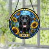 Personalized Pet Memorial Stained Glass Suncatcher, Custom Pet Photo Gift, Dog Cat Remembrance Keepsake, Rainbow Bridge Window Decor - Style 2