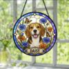 Personalized Pet Memorial Stained Glass Suncatcher, Custom Pet Photo Gift, Dog Cat Remembrance Keepsake, Rainbow Bridge Window Decor - Style 3