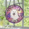 Personalized Pet Memorial Stained Glass Suncatcher, Custom Pet Photo Gift, Dog Cat Remembrance Keepsake, Rainbow Bridge Window Decor - Style 6