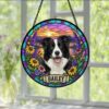 Personalized Pet Memorial Stained Glass Suncatcher, Custom Pet Photo Gift, Dog Cat Remembrance Keepsake, Rainbow Bridge Window Decor - Style 7