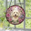 Personalized Pet Memorial Stained Glass Suncatcher, Custom Pet Photo Gift, Dog Cat Remembrance Keepsake, Rainbow Bridge Window Decor - Style 8