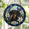 Personalized Pet Portrait Stained Glass Suncatcher, Custom Dog Portrait From Photo, Dog Portrait Art Suncatcher, Stained Glass Dog Memorial - Style 3
