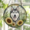 Personalized Pet Portrait Stained Glass Suncatcher, Custom Dog Portrait From Photo, Dog Portrait Art Suncatcher, Stained Glass Dog Memorial - Style 4