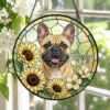 Personalized Pet Portrait Stained Glass Suncatcher, Custom Dog Portrait From Photo, Dog Portrait Art Suncatcher, Stained Glass Dog Memorial - Style 5