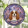 Personalized Pet Portrait Stained Glass Suncatcher, Custom Dog Portrait From Photo, Dog Portrait Art Suncatcher, Stained Glass Dog Memorial - Style 8