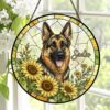 Personalized Pet Portrait Stained Glass Suncatcher, Custom Dog Portrait From Photo, Dog Portrait Art Suncatcher, Stained Glass Dog Memorial - Style 8