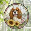 Personalized Pet Portrait Stained Glass Suncatcher, Custom Dog Portrait From Photo, Dog Portrait Art Suncatcher, Stained Glass Dog Memorial - Style 9