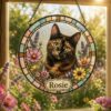 Personalized Pet Portrait Suncatcher, Custom Cat Stained Glass From Photo, Pet Memorial Gift, Cat Lover Gift - Style 10