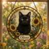 Personalized Pet Portrait Suncatcher, Custom Cat Stained Glass From Photo, Pet Memorial Gift, Cat Lover Gift - Style 2