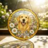 Personalized Stained Glass Pet Portrait Suncatcher, Custom Dog Memorial, Dog Loss Keepsake, Pet Loss Gift - Style 1