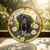Personalized Stained Glass Pet Portrait Suncatcher, Custom Dog Memorial, Dog Loss Keepsake, Pet Loss Gift - Style 2