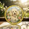 Personalized Stained Glass Pet Portrait Suncatcher, Custom Dog Memorial, Dog Loss Keepsake, Pet Loss Gift - Style 4