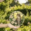 Tabby Cat Suncatcher, Poppies Stained Glass, Cat Window Hanging Decor, Gift For Mom Grandma, Birthday Gift, Cat Lover Gift - Style 5