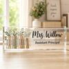Assistant Principal Desk Name Plaque, Personalized Desk Name Plate For Teacher, Back To School Teacher Gift, Custom Name Teacher Acrylic Block - Style 10