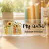 Assistant Principal Desk Name Plaque, Personalized Desk Name Plate For Teacher, Back To School Teacher Gift, Custom Name Teacher Acrylic Block - Style 2