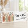 Assistant Principal Desk Name Plaque, Personalized Desk Name Plate For Teacher, Back To School Teacher Gift, Custom Name Teacher Acrylic Block - Style 4
