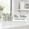 Assistant Principal Desk Name Plaque, Personalized Desk Name Plate For Teacher, Back To School Teacher Gift, Custom Name Teacher Acrylic Block - Style 5