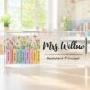Assistant Principal Desk Name Plaque, Personalized Desk Name Plate For Teacher, Back To School Teacher Gift, Custom Name Teacher Acrylic Block - Style 6