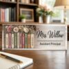 Assistant Principal Desk Name Plaque, Personalized Desk Name Plate For Teacher, Back To School Teacher Gift, Custom Name Teacher Acrylic Block - Style 7