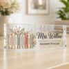Assistant Principal Desk Name Plaque, Personalized Desk Name Plate For Teacher, Back To School Teacher Gift, Custom Name Teacher Acrylic Block - Style 8