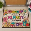 Custom Classroom Welcome Mat Colorful Teacher Rug Back To School Gift, Teacher Appreciation Gift - Style 10