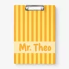 Custom Name Teacher Clipboard, Personalized Teacher Appreciation Gifts, Stripe Teacher Acrylic Paper Clipboard, End Of School Teacher Gifts - Style 3