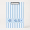 Custom Name Teacher Clipboard, Personalized Teacher Appreciation Gifts, Stripe Teacher Acrylic Paper Clipboard, End Of School Teacher Gifts - Style 4
