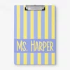 Custom Name Teacher Clipboard, Personalized Teacher Appreciation Gifts, Stripe Teacher Acrylic Paper Clipboard, End Of School Teacher Gifts - Style 5